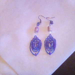 Hand Crafted  Light Purple Earrings